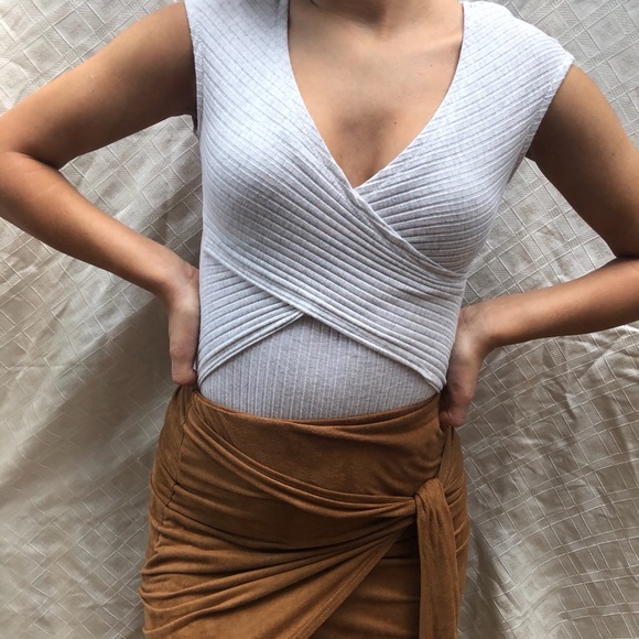 Sexy Cross Front Bodysuit - Picture 1 of 2